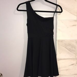 Bebe One Shoulder Fit and Flare Dress